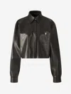 Givenchy Cropped Lamb Leather Overshirt In Shirt Collar