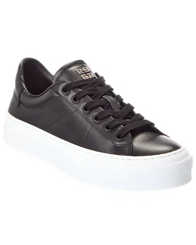 Givenchy Logo Leather Sneaker In Black