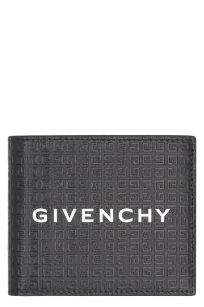 Givenchy Logo Leather Wallet In Nero