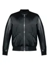 Givenchy Men Cotton And Nylon Jacket With Leather Sleeves In Black