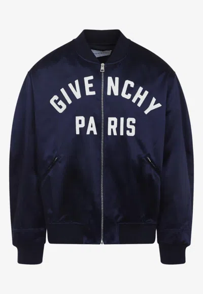 GIVENCHY LOGO-LETTERING BOMBER JACKET