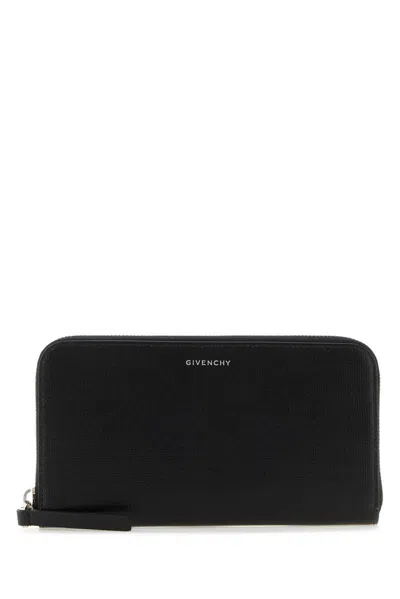 Givenchy Logo Lettering Long Zipped Wallet In Black