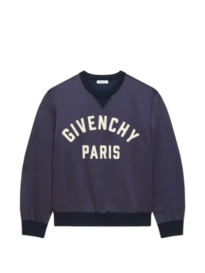 Givenchy Logo-lettering Sweatshirt In Blue