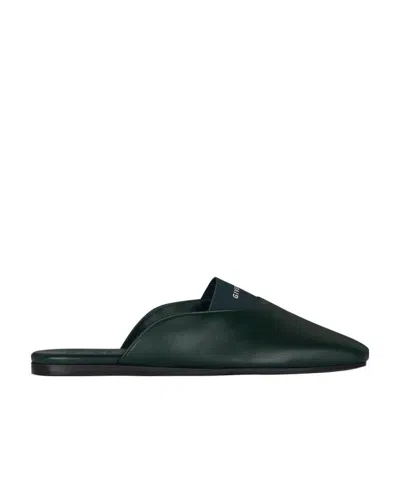 Givenchy Logo Logo Flat Muller Shoes In Green