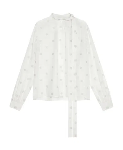 Givenchy Logo Long-sleeved Blouse In White
