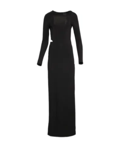 Givenchy Logo Long-sleeved Dress In Black