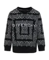 Givenchy Logo-embroidered Bandana-pattern Sweatshirt In Black