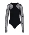 Givenchy 4g Tulle Sleeve Halter Neck Bodysuit In Black