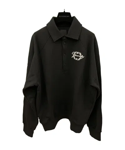 Givenchy Logo Long-sleeved Sweater In Black
