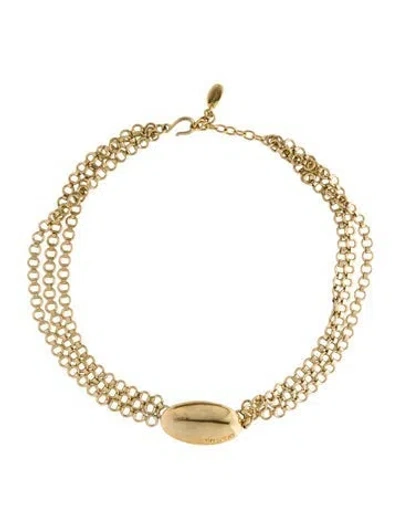 Pre-owned Givenchy Logo Lozenge Chain Collar 1990s, 18" In Multi