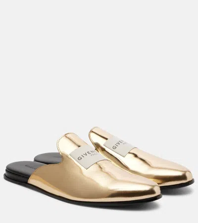GIVENCHY LOGO MIRRORED LEATHER MULES