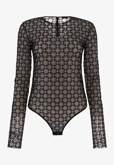 Givenchy Logo Monogram Bodysuit In Black