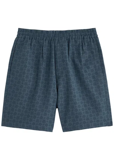 Givenchy Logo-monogrammed Cotton-blend Shorts In Navy