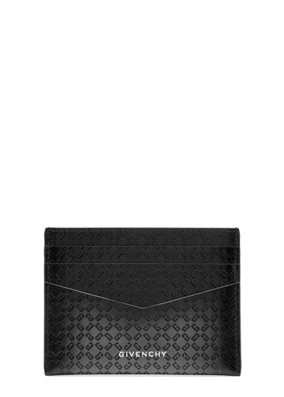 Givenchy Logo-monogrammed Leather Card Holder In Grey