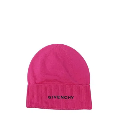 Givenchy Logo-motif Knitted Beanie In Pink