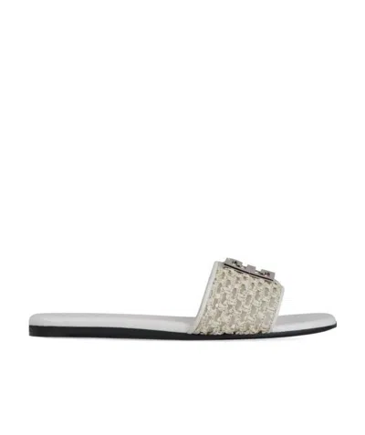 Givenchy Logo Open-toed Sandals In Ivory White