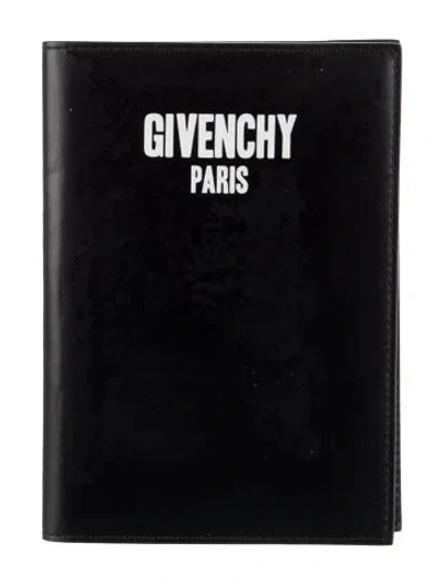Pre-owned Givenchy Logo Passport Holder In Black