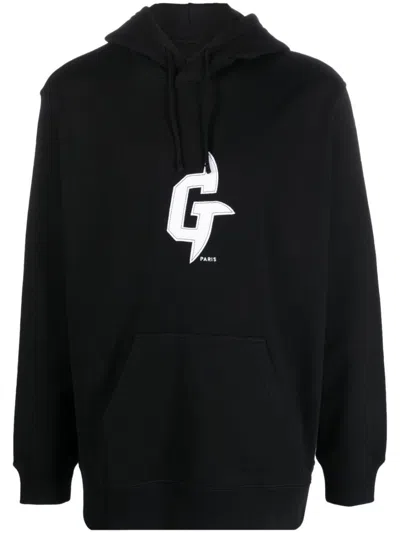 Givenchy Logo-patch Cotton Hoodie In Black