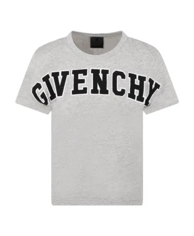Givenchy Kids' Logo-patch Cotton T-shirt In Grey