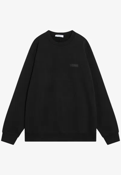 Givenchy Logo Patch Crewneck Sweatshirt In Black
