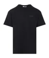 Givenchy Black Crewneck T-shirt With Logo Patch On The Front In Cotton Man In Multi