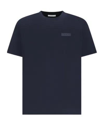Givenchy Black Crewneck T-shirt With Logo Patch On The Front In Cotton Man