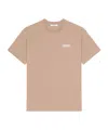 Givenchy T-shirt In Cotton With  Paris Gros Grain In Brown
