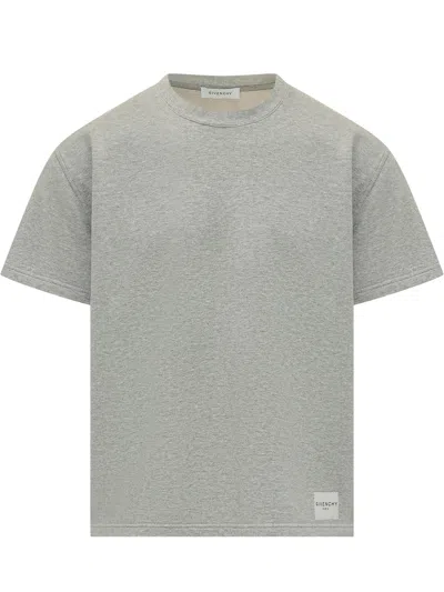 Givenchy Logo Patch Crewneck T-shirt In Gray