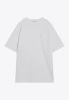 Givenchy White Cotton And Silk T-shirt With Jacquard Logo Men In Gray