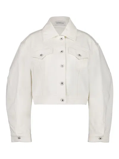 Givenchy Logo-patch Denim Jacket In White