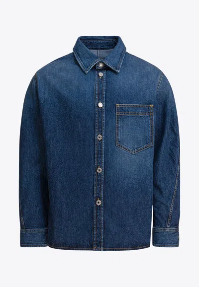 GIVENCHY LOGO PATCH DENIM OVERSHIRT