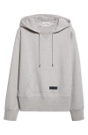 Givenchy Mens Light Grey Melange Double-collar Logo-patch Cotton-jersey Hoody In Gray