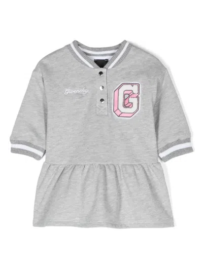 Givenchy Babies' Logo-patch Dress In Grey