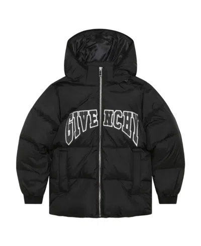 Givenchy Logo-patch Hooded Padded Jacket In Black