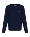 Givenchy Logo Patch Knitted Jumper In Blue