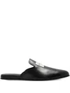 Givenchy Calfskin Logo-label Slippers In Black