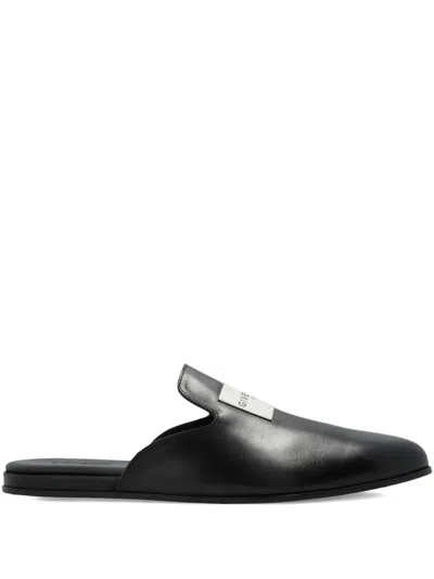 GIVENCHY LOGO-PATCH LEATHER MULES