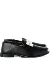 Givenchy Label Leather Loafers In Black