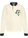 Givenchy College Cotton Long-sleeved Polo Shirt In Neutrals
