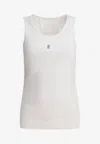 Givenchy Women's White Logo-plaque Cropped Ribbed Cotton-jersey Tank Top
