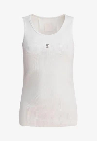 GIVENCHY LOGO PATCH RIBBED TANK TOP