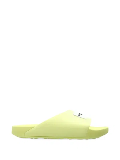 Givenchy Logo Label Slide Sandals In Yellow