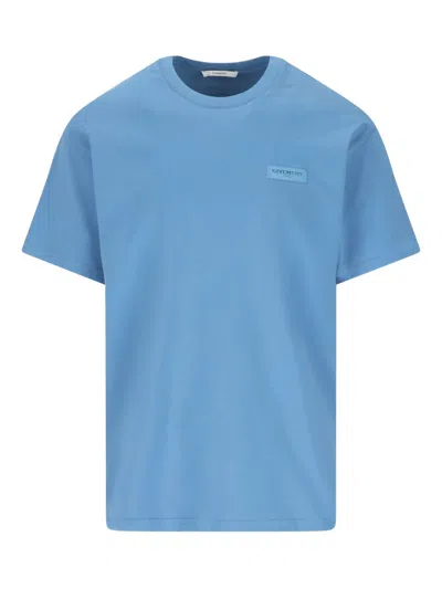 Givenchy Logo-patch T-shirt In Blue