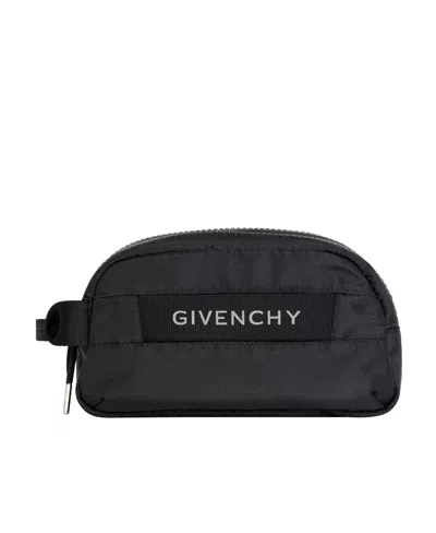Givenchy Logo-patch Wash Bag In Black