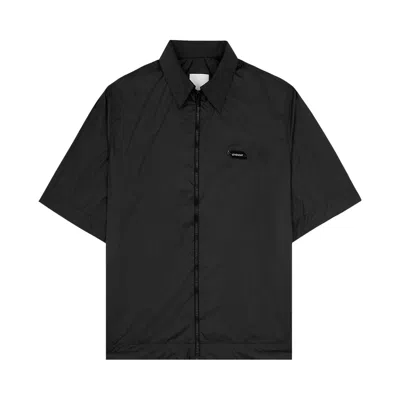Pre-owned Givenchy Logo-patch Zip-up Shirt 'black' | Men's Size 42