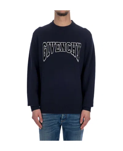 Givenchy Logo-patches Knitted Jumper In Black