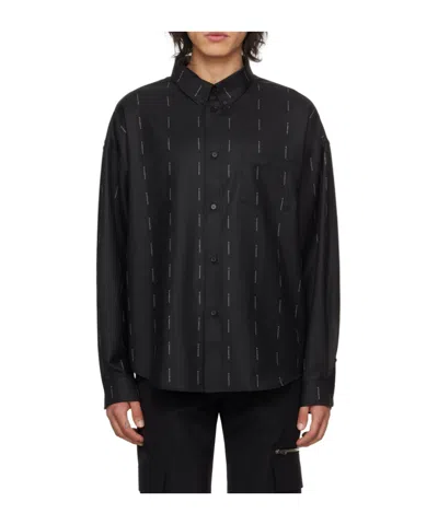 Givenchy Logo Pattern Detail Shirt In Black