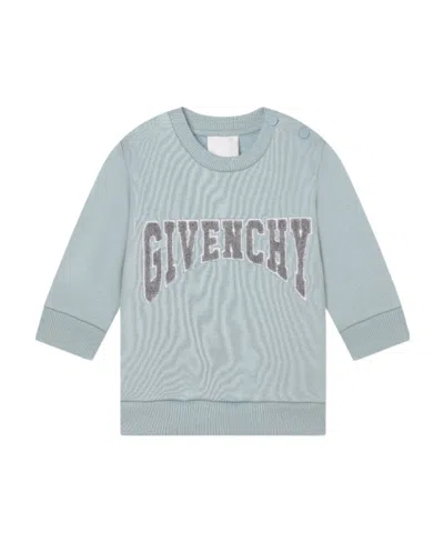 Givenchy Logo Pattern Hoodie In Gray