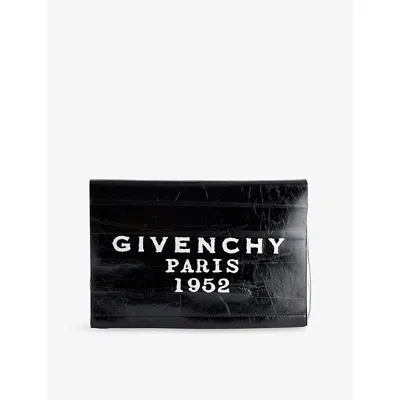 Givenchy Womens Black Logo Pattern Leather Pouch