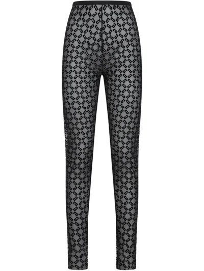 Givenchy Fitted Leggings With Distinctive Pattern And High Waistband In Black